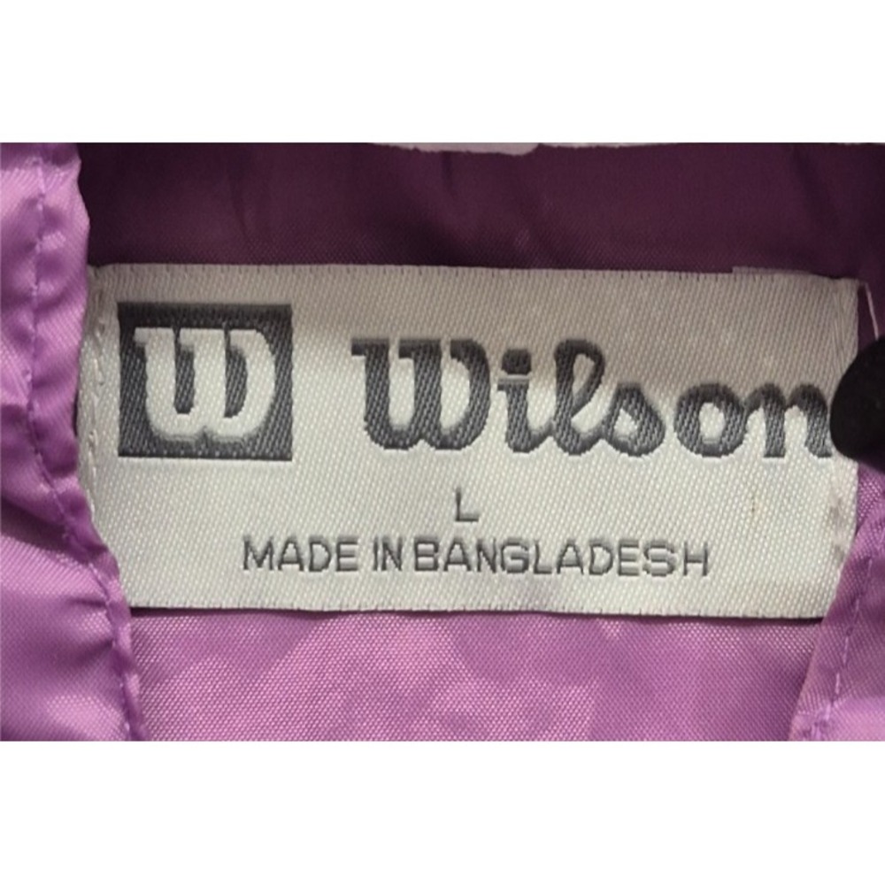 Wilson womens light purple full zip pocket windbreaker jacket LG hooded 90s - Picture 6 of 15